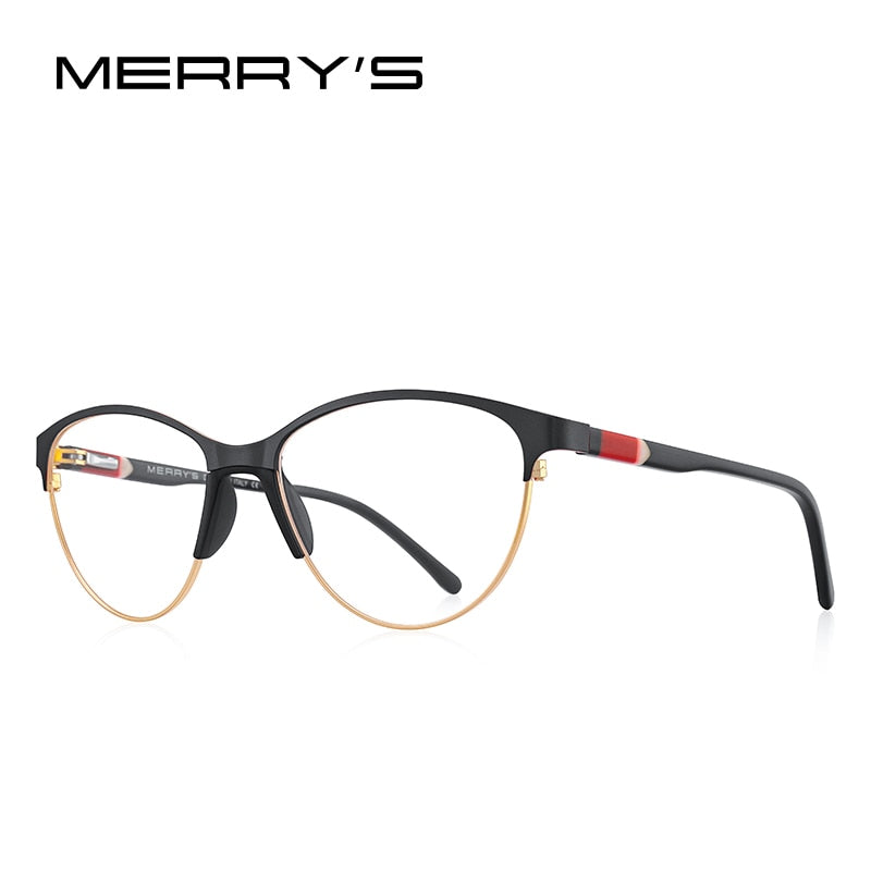 MERRYS DISEÑO Mujeres Retro Cat Eye Gafas Marco Ultraligero Ojo Miopía Receta Gafas Acetato Gafas Piernas S2602