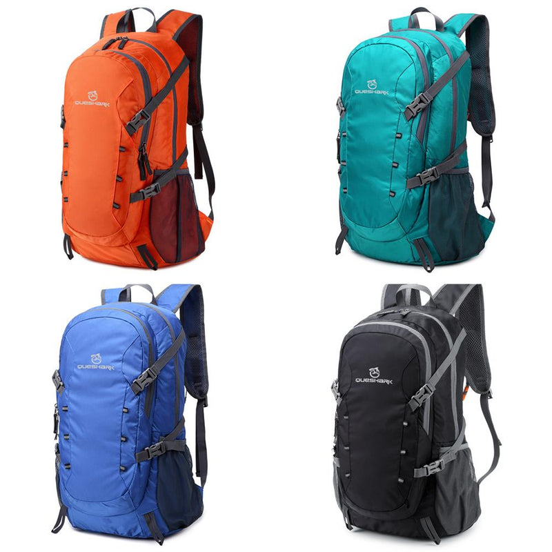 QUESHARK 40L Ultraleichter, Wasserdichter, Weicher, Faltbarer Camping-Schulterrucksack, Klettern, Reisen, Bergsteigen, Wandern, Radfahren