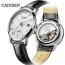 CADISEN, relojes para hombre, reloj de pulsera mecánico automático MIYOTA 9015, reloj de lujo con diamantes reales, reloj de cristal de zafiro curvo
