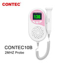 CONTEC Fetal Doppler  Heart Beat Monitor Backlight LCD Pink Colour with 2Mhz 3mhz 8Mhz Probe Baby Heart Beat Monitor Probe