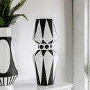 Nordic creative black and white ceramic vase abstract style flower arrangement flower retro classic home craft ornament