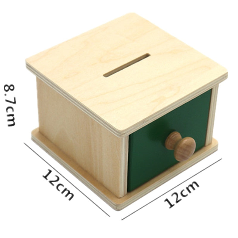 Montessori Kids Toy Baby Wooden Coin Box Ball Box Learning Educational Preschool Training Baby Early Learning Toy