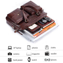 Bolso de mano de cuero genuino para hombre, bandolera grande de viaje de negocios, bolso de cuero para ordenador portátil, bolso de hombro tipo bandolera para documentos de hombre