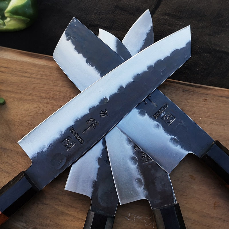 Cuchillos de cocina japoneses FANGZUO, cuchillo de acero inoxidable de alto carbono forjado, cuchillo de cocina afilado Santoku, herramienta para cortar cuchillos de utilidad