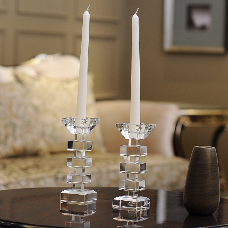 Candelabro de cristal de estilo europeo, candelero religioso, candelabro de candelita, decoración de boda, centros de mesa, candelabro de cristal