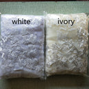 Echtes Foto 3m.4m.5m Einschichtiger Hochzeitsschleier mit Kamm Weißer Spitzenrand Brautschleier Elfenbeinapplizierter Kathedralen-Brautschleier