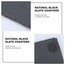 4pcs 10*10CM Natural Slate Drink Coasters Glass Mug Cup Mats Drink Cup Pats Table Placemats For Home Kitchen Use(Black)