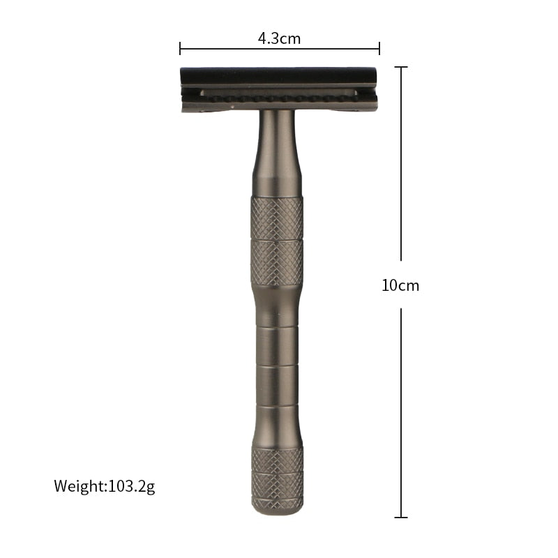 HAWARD Matte Black Safety Razor Fits All Double Edge Razor Blades Classic Manual Metal Razor For Men&amp;Women,20 Shaving Blades