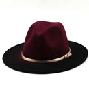 Sombrero de fieltro de lana de imitación para hombre y mujer, gorras de Jazz, gorras redondas americanas europeas, sombreros de bombín de 56-58CM, para invierno y otoño
