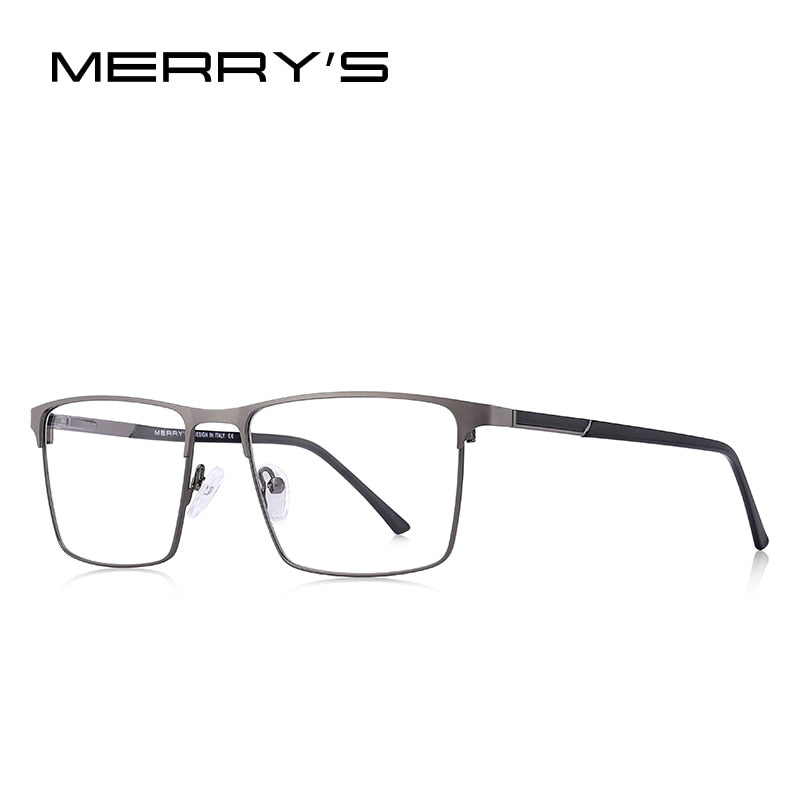 Diseño MERRYS, montura de gafas de aleación de titanio para hombre, estilo de negocios, gafas graduadas para miopía cuadradas ultraligeras para hombre S2057