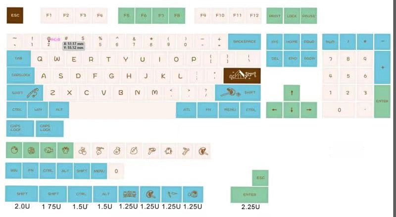 G-MKY 135 XDA Keycaps PBT Dye-Sublimated XDA Profile für Filco/DUCK/Ikbc MX Switch Mechanical Keyboard