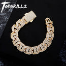 TOPGRILLZ pulsera para hombre 16mm punta Baguette Curb cadena alta calidad Iced Cubic Zirconia Hip Hop rapero joyería de lujo regalo fiesta