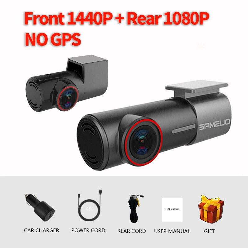 SAMEUO U700 cámara de salpicadero cámara frontal y trasera grabadora QHD 1944P coche DVR con 2 cámaras dashcam WiFi Video grabadora 24H Monitor de estacionamiento