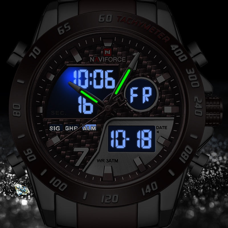 NAVIFORCE New Men Watch Top Luxury Brand Mens Waterproof Sport Watches Quartz Analog Digital Wristwatch Clock Relogio Masculino