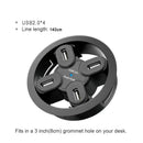 USB HUB USB3.0 Mount In Desk Multi USB 2.0 Ports With SD/TF Headphone/Mircophone Type C Port Usb Hub With Power Adapter 5V 2A