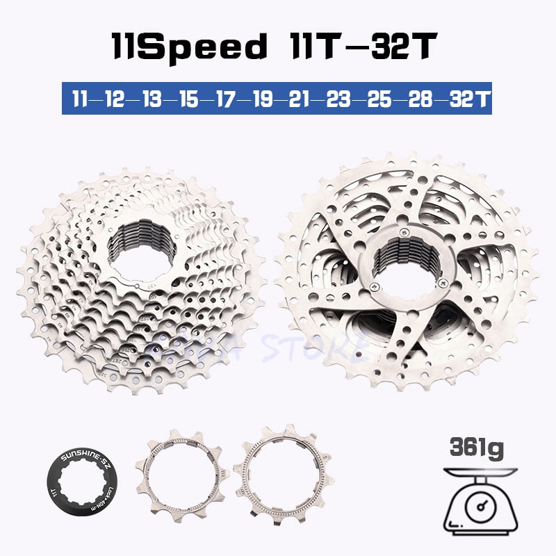 SUNSHINE Road Bike Freewheel 11-25T/28T/32T/34T/36T Bicycle Flywheel 8/9/10/11/12S Speed Cassette Sprocket for Shimano HG K7