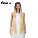 Noble Cosplay Wigs For Black Women Straight Synthetic Lace WIg 38 Inch Ombre Blonde Lace Wig Cosplay Blonde Synthetic Lace Wig