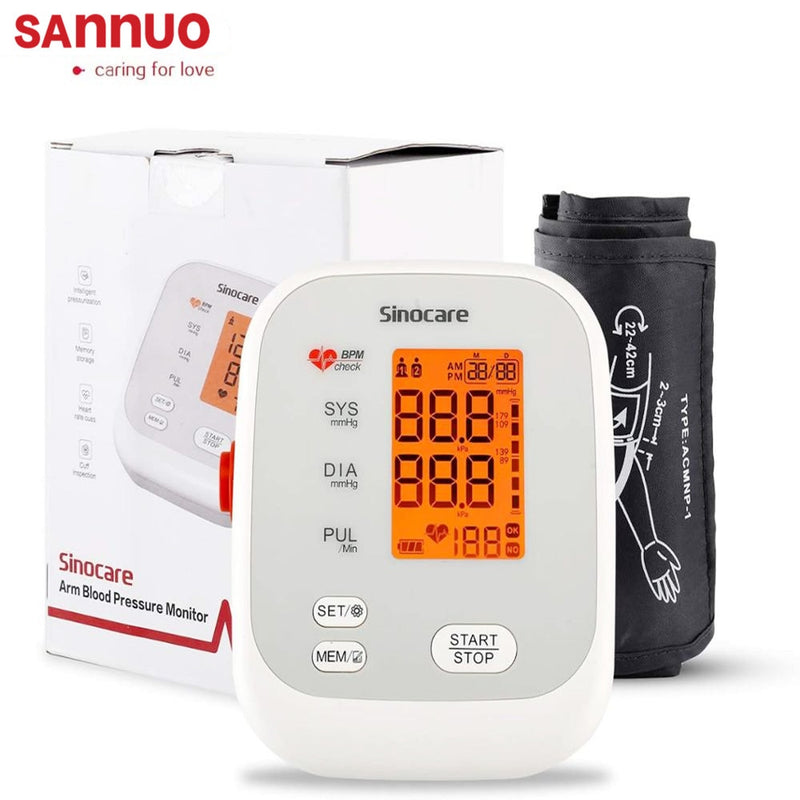 Sannuo Blood Pressure Monitor Upper Arm Blood Pressure Cuff Device Automatic Digital BP Machine Heart Rate Pulse Monitor Voice