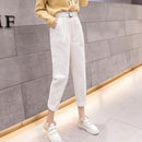 Casual Streetwear Harem Pants Women Autumn Winter Loose Elastic Waist Corduroy Ladies Trousers Harajuku Velvet Warm Pants Female
