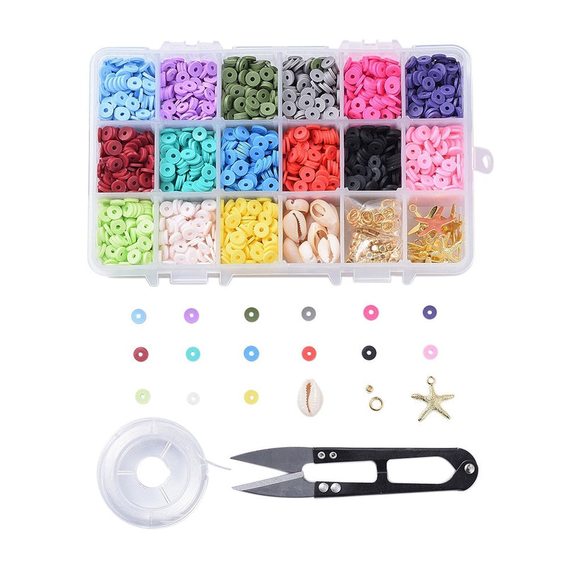 4800 ~ 5280 unids/caja 6mm cuentas redondas planas de arcilla polimérica Chip disco espaciador suelto cuentas Heishi hechas a mano para hacer joyería DIY pulsera