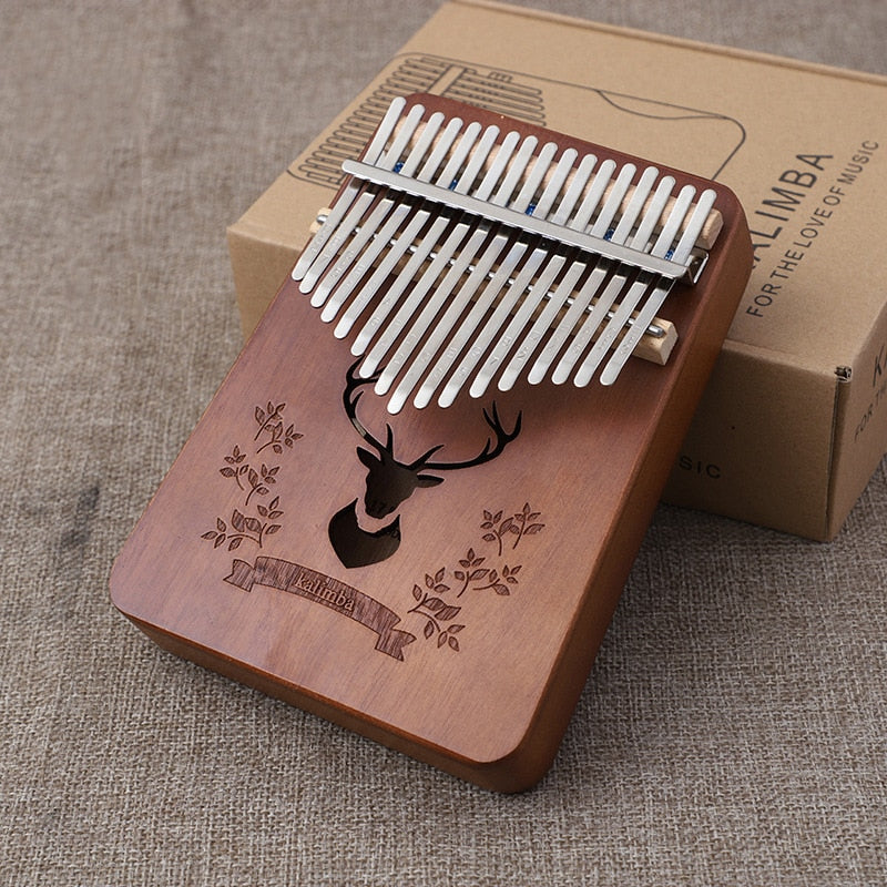 17 key kalimba thumb piano Mahogany Musical Instrument Beginner african kalimba With Accessory instructions tuning hammer