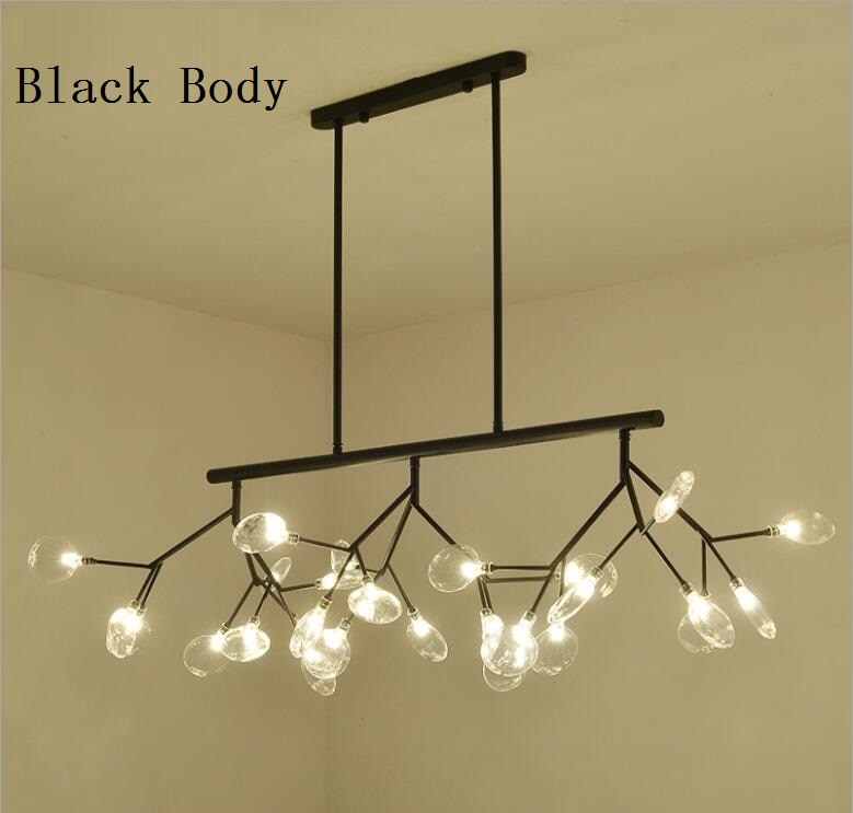 Modern LED New Creative Lights Firfly Black /Gold Rectangle Pendant Lamp For Dinning Room Kitchen