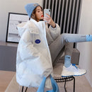 Oversized Fashion Parkas Purple Hooded Jacket Women's Winter 2022 Loose Cotton padded Student Coat Thicken Warm Outerwear Female