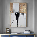 100% pintado a mano, pintura al óleo británica abstracta, lienzo moderno, cuadros de pared para sala de estar, decoración del hogar, arte blanco y negro