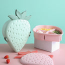 New Kawaii Strawberry Bowl Fruit Candy Storage Box With Lid Creative Modern Plastic Snack Dried Fruit Storage Box Organizer