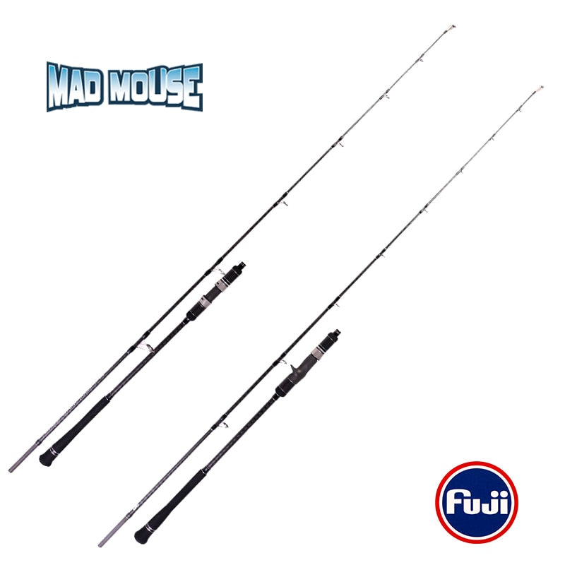 Japón Full Fuji Parts MADMOUSE Slow Jigging Rod 1.98M PE 3-6 Señuelo 150-400G 20kgs Spinning / casting Boat Rod Océano Caña de pescar