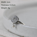 BALMORA 100% Real 925 anillos budistas de plata esterlina para mujer señora anillo giratorio tibetano oración Mantra anillo buena suerte anillo regalo