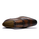 FELIX CHU Classic Wingtip Medallion Brogue Oxford Men&