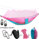 Camping/garden Hammock with Mosquito Net Outdoor Furniture 1-2 Person Portable Hanging Bed Strength Parachute Fabric Sleep Swing