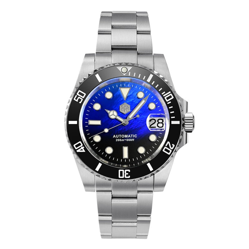 San Martin 40.5mm Water Ghost V3 Sub Diver Luxury Men Watch NH35 Automatic Mechanical Business Wristwatches Sapphire 20Bar Lumed