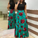 2022 vestido de playa bohemio mujer verano Casual sin mangas Split Floral fuera del hombro Maxi vestido largo bohemio ropa bata femenina