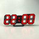 Digital Wall Clock 3D LED Alarm Clock Electronic Desk Clocks with Large Temperature 12/24 Hour Display