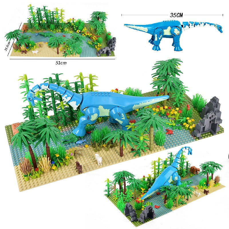 Nuevo dinosaurio Jurásico animales de la selva DIY bloques dinosaurios Mini modelos bloques de construcción ladrillos chico Dino juguetes para niños