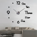 Reloj de pared grande 3D DIY, diseño moderno, pegatina de pared silenciosa, espejo acrílico, Relojes de pared autoadhesivos, decoración del hogar para sala de estar