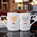 2Pcs Set China Ceramic Couple Cup Lover Kiss Mug Valentine&