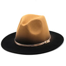Sombrero de fieltro de lana de imitación para hombre y mujer, gorras de Jazz, gorras redondas americanas europeas, sombreros de bombín de 56-58CM, para invierno y otoño