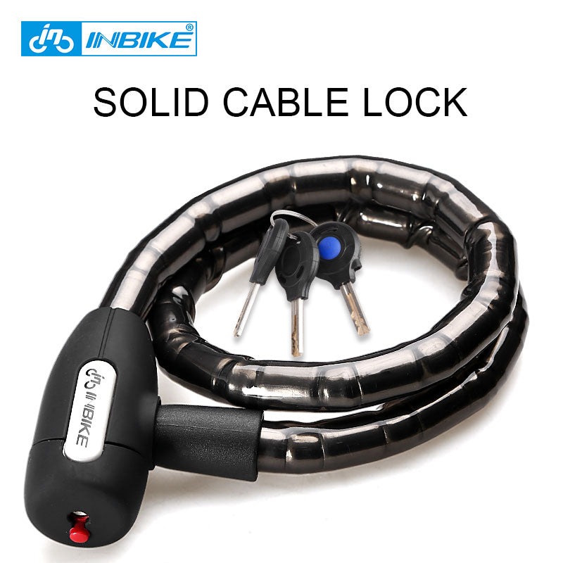 INBIKE Bicycle Lock Anti-theft Cable Lock 0.85m Waterproof Cycling Motorcycle Cycle MTB Bike Lock with Illuminated Key CB106