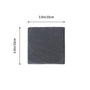 4pcs 10*10CM Natural Slate Drink Coasters Glass Mug Cup Mats Drink Cup Pats Table Placemats For Home Kitchen Use(Black)