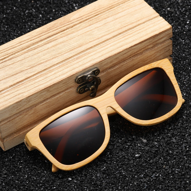 EZREAL Brand Design Handmade Natural Wooden Bamboo Sunglasses Luxury Sunglasses Polarized Wooden Oculos de sol masculino