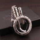 Encendedor de gasolina de cobre puro hecho a mano, encendedores de tanque de aceite transparentes visibles de cuarzo, colección redonda portátil, regalo para hombre