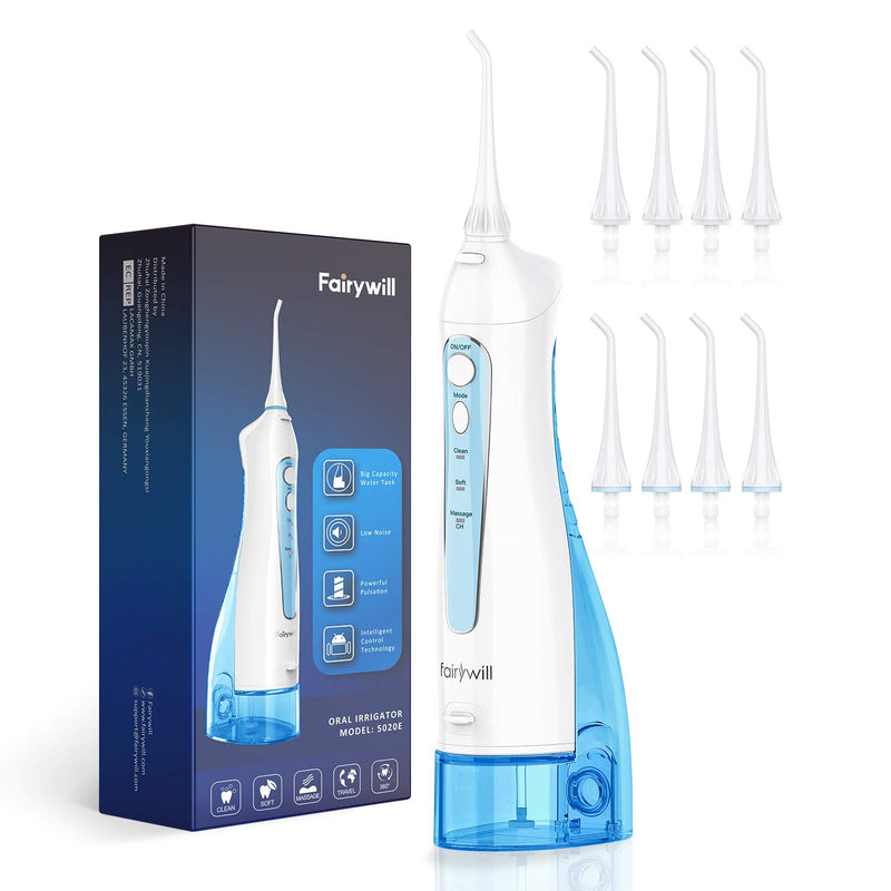Irrigador Oral portátil Fairywill, USB, 300ml, recargable, irrigador Dental, limpiador de dientes, 3 modos para adultos