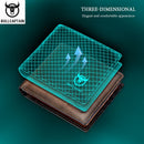 Billetera de cuero para hombre con bloqueo RFID BULLCAPTAIN, billetera delgada plegable, tarjetero multitarjeta, billetera de identificación QB 05