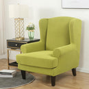 Wing back Chair Cover Jacquard Spandex Stretch Slipcovers for office Chairs Stylish 2 Piece Set With Elastic Band
