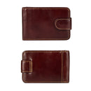 100% Genuine Cow Leather Mini Wallet Coffee RFID Blocking Card Holder ID Card Case R-8121Q
