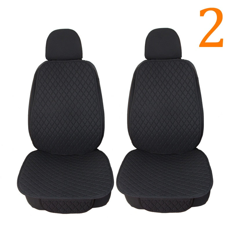 Funda protectora de verano para asiento de coche, cojín de asiento de lino para respaldo delantero y trasero de lino automático, almohadilla para Interior automotriz, camión, Suv, furgoneta