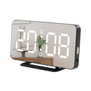 Reloj despertador Digital con espejo, LED, temperatura electrónica, mesa de pared, relojes de repetición, reloj multifunción USB, luz nocturna para el hogar y la Oficina